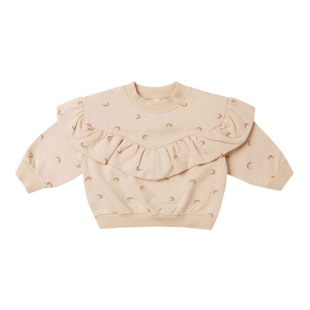 Quincy MaeRainbow Ruffle Fleece Sweatshirt 4-5Y